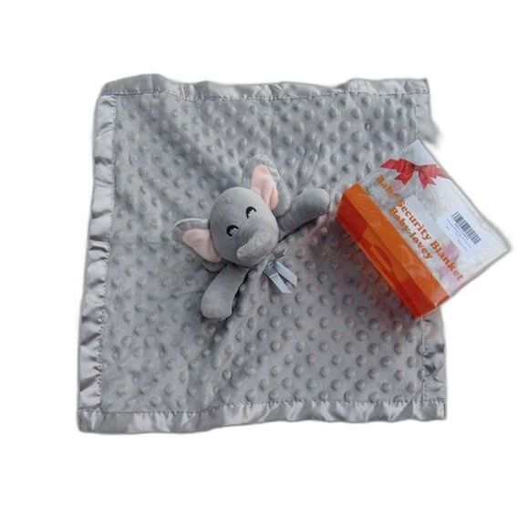 Elephant Security Blanket Baby Lovie Textured Gray Nursery NIB Pro Goleem Lovey - Picture 2 of 12
